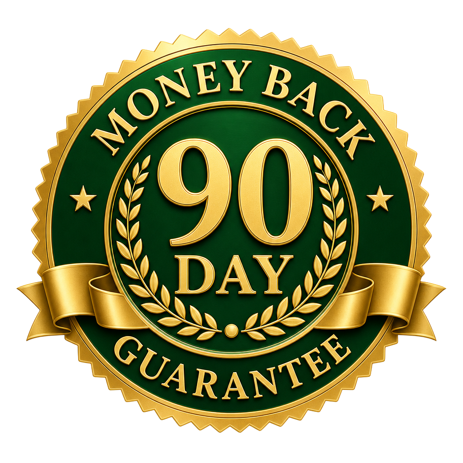 90 day money back guarantee seal